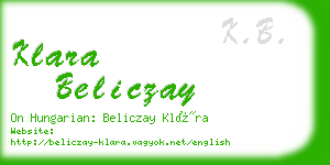 klara beliczay business card